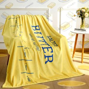 Ashenby Funny Butter Gifts Blanket 50'' x 60'' Throw Blanket Salted Butter, 1.3 pounds, Brown