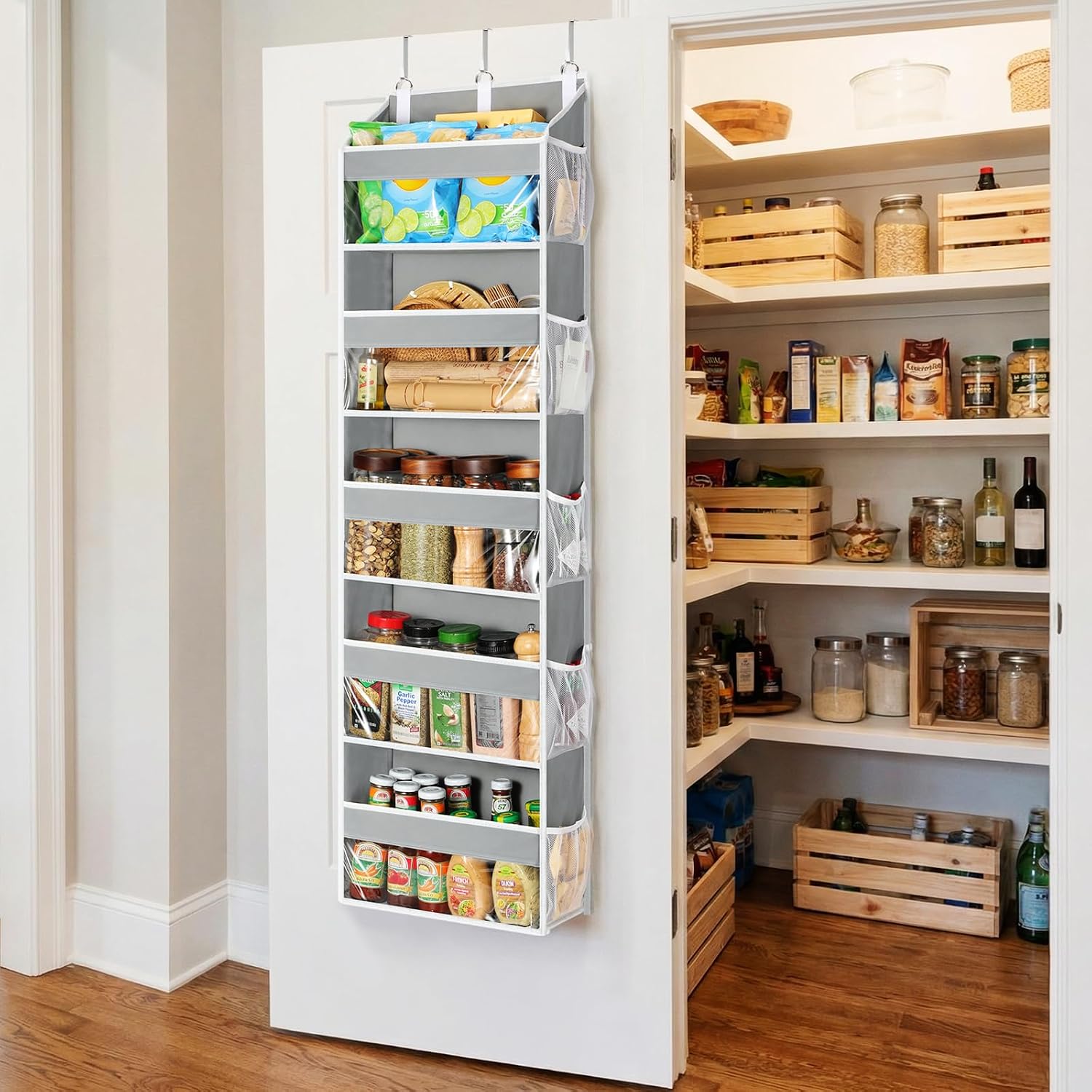 Aldernest Over the Door Organizer 5 Tiers, 1.5 pounds, Grey