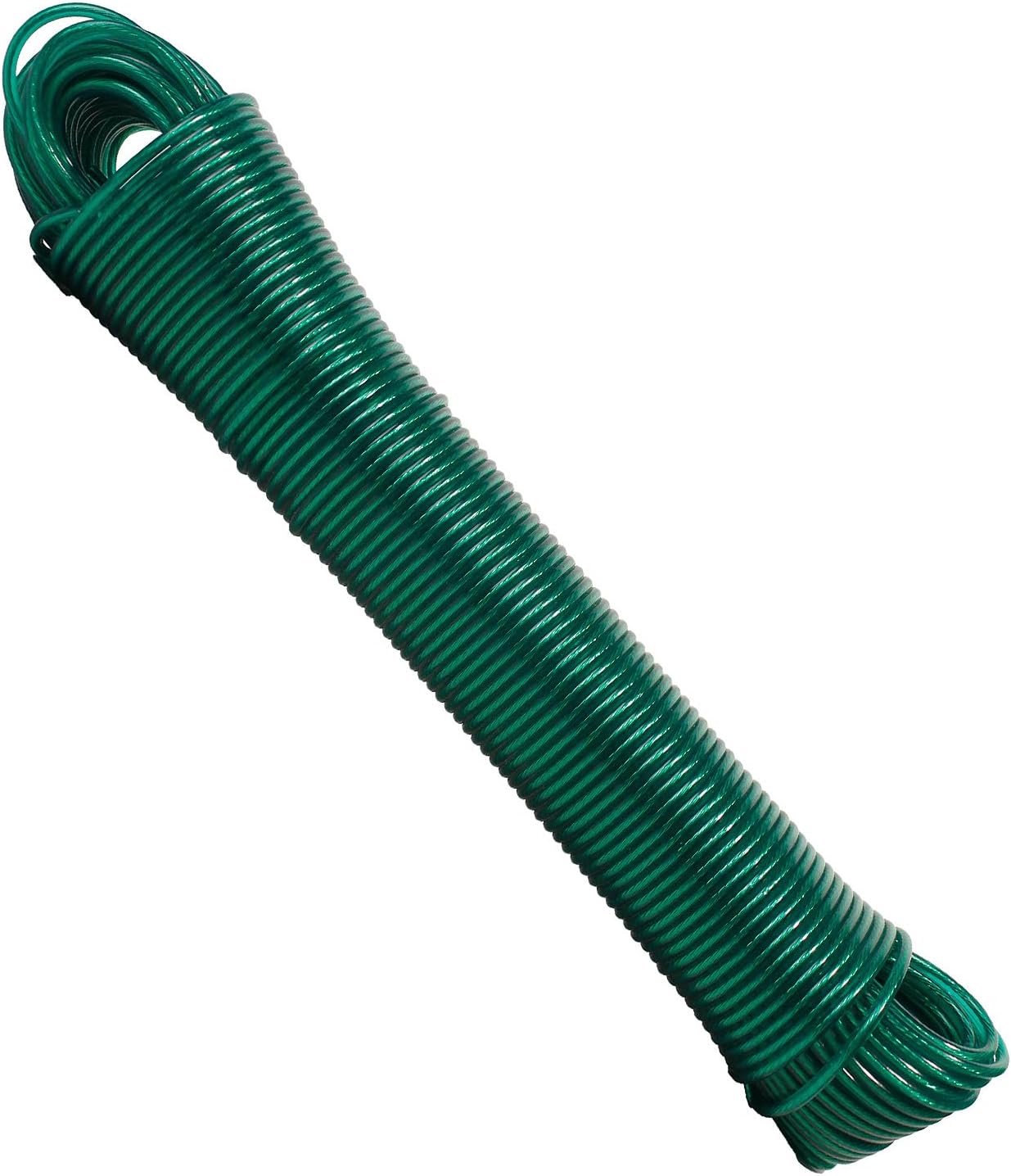 Aldernest Plastic Coated Clothesline 3.5mm 164ft Steel Core Washing Line, Green