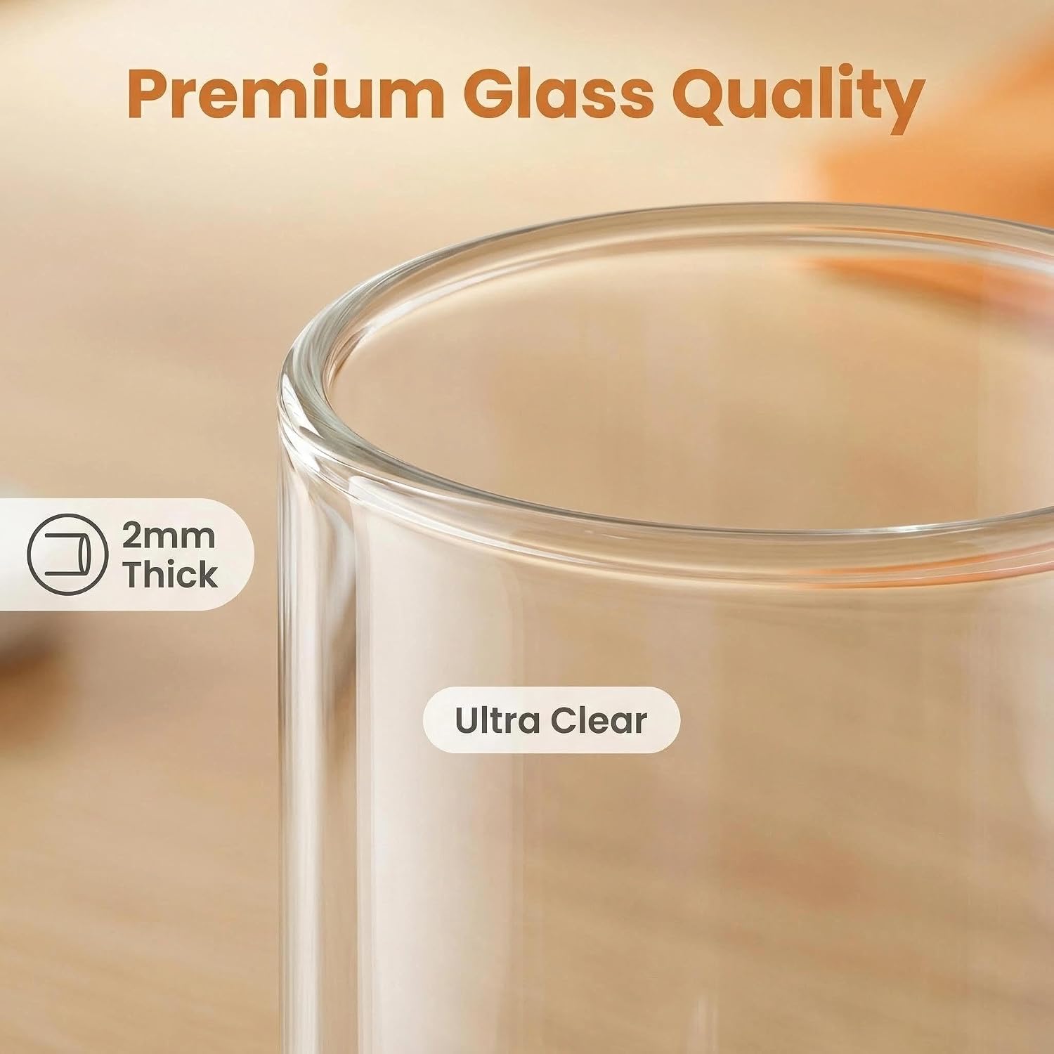 Aldernest Clear Glass Cylinder Vases for Flowers, 6 Count