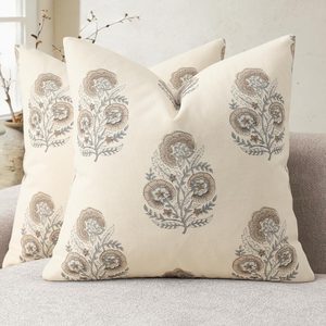 Barleyfield Vintage Floral Print Fall Pillow Covers 20x20 Set of 2 Patterned Accent Decorative Cushion Covers Modern Farmhouse Throw Pillow Covers for
