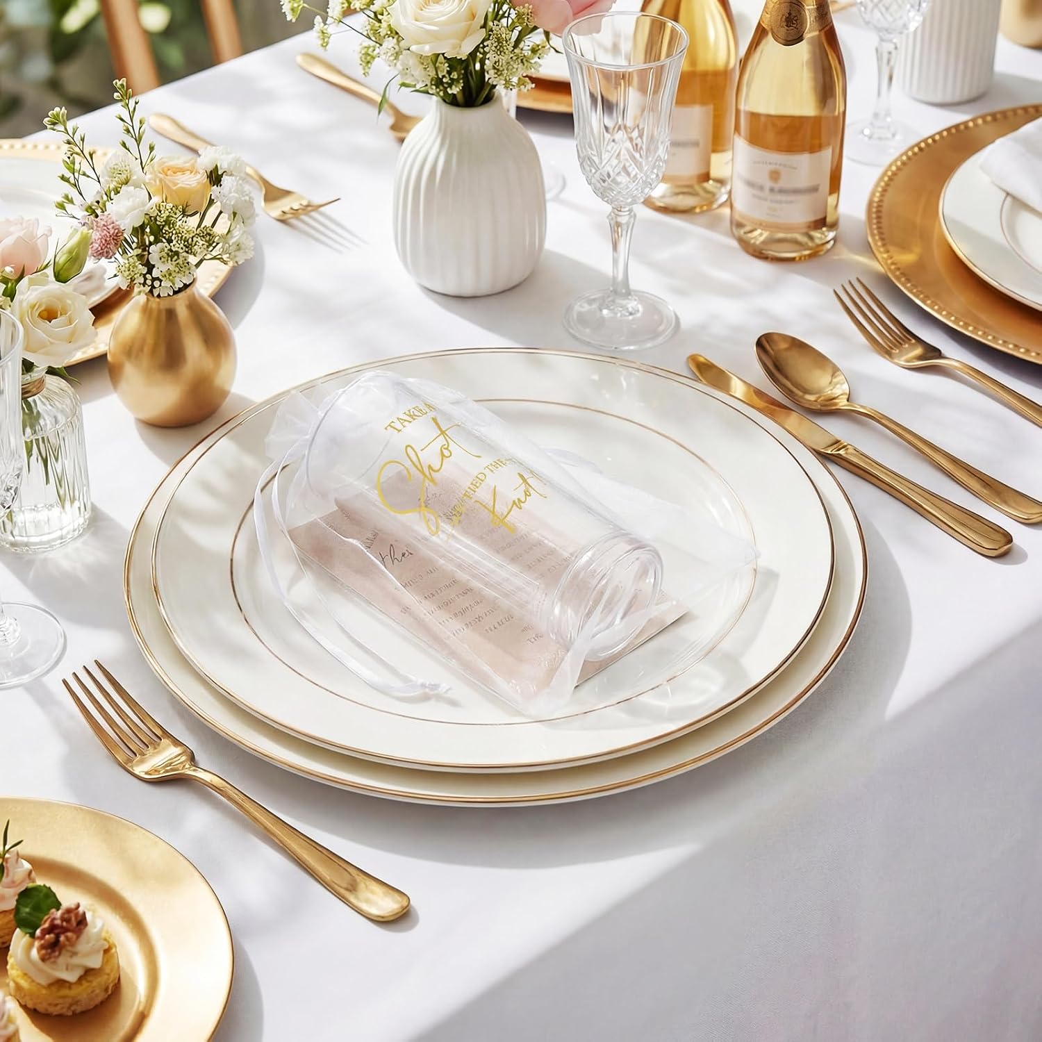 Ashenby 50 Set Wedding Thank You Gifts for Guests, Champagne, 6.3 x 4.2 inches, 150 Count