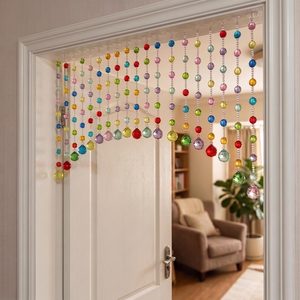 Birchmont Acrylic Multicolor Beaded Door Curtain, 0.83 kg, 36"W x 19"L (Pack of 20)