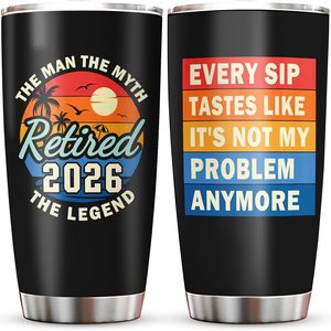 Aldernest Retirement Gifts for Men 2026 Tumbler 20oz, black-retired