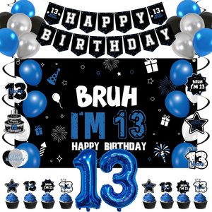 Ashenby Blue 13th Birthday Decorations Set for Boys Girls