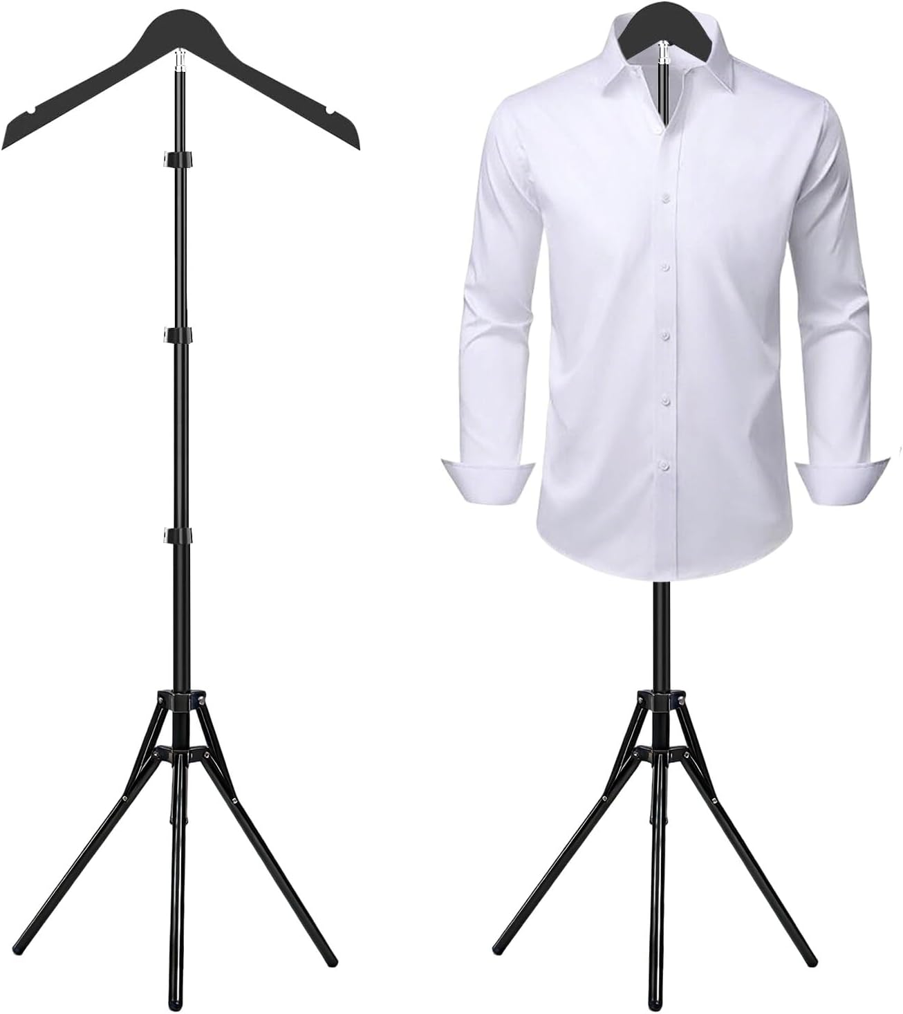 VelloHome Adjustable Shirt Display Stand 32-63 Inch, 1 PACK, Black