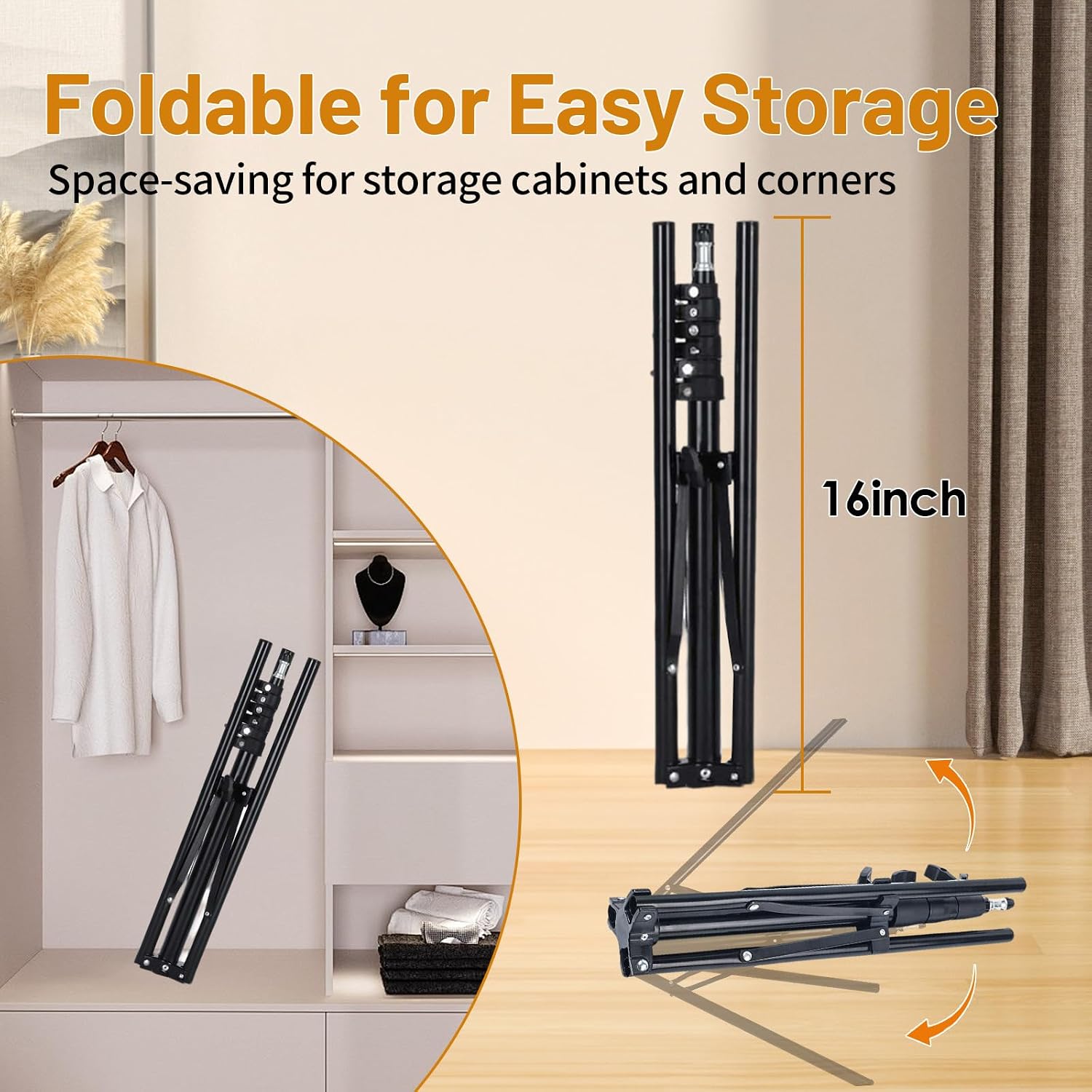 VelloHome Adjustable Shirt Display Stand 32-63 Inch, 1 PACK, Black