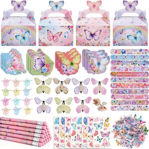 Ashenby 146 Pcs Butterfly Party favors Set Gift for Kids, Pink
