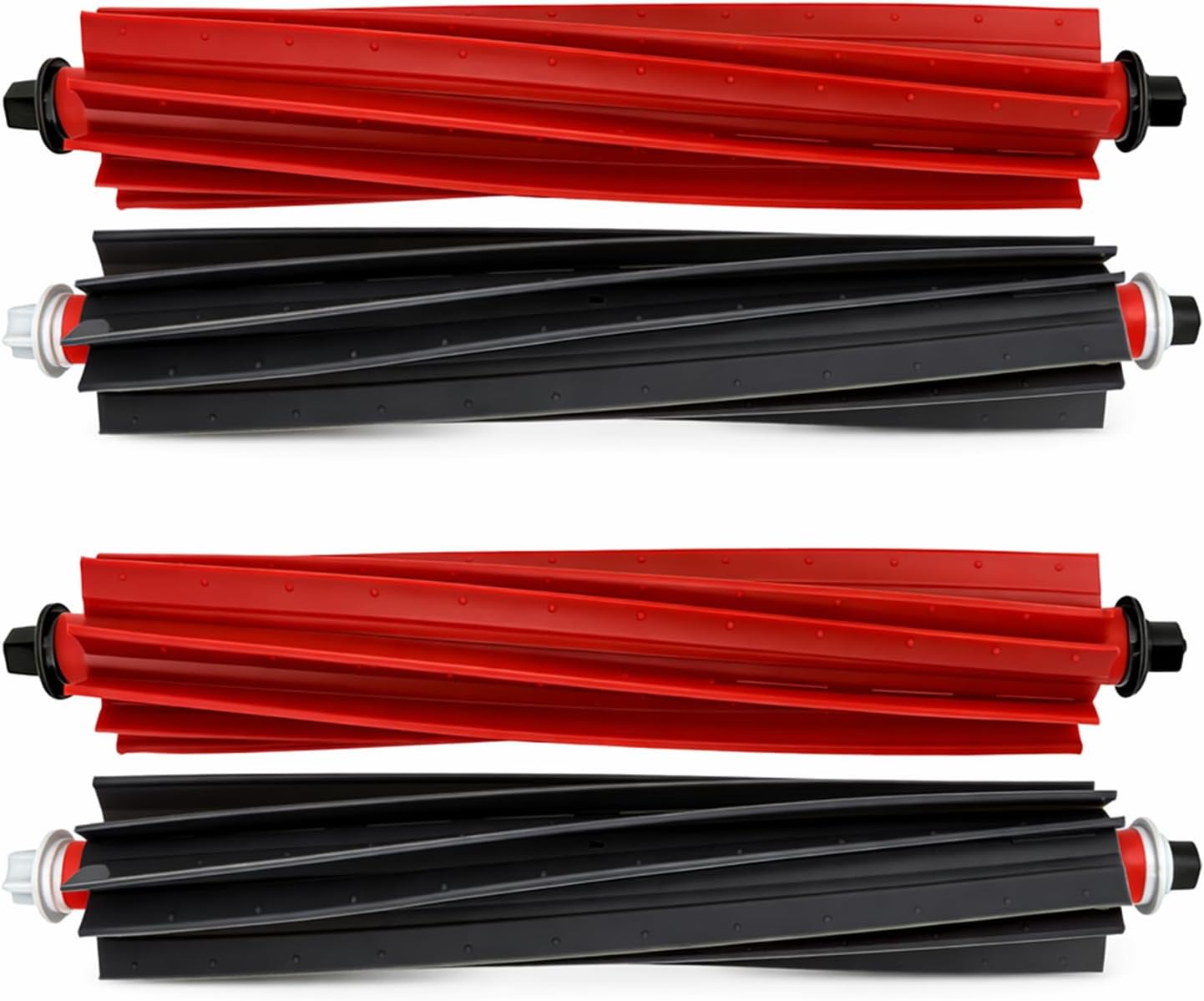Aldernest 4-Pack Main Brushes Compatible with Roborock S8 MaxV Ultra, S8 Max Ultra, Grey&red