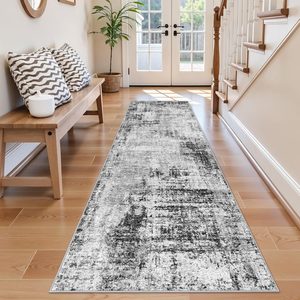 Aldernest 2x8ft Carpet Runner for Hallway: Washable Non Slip Kitchen Rug Black, 2.6 pounds, 16 Square Feet