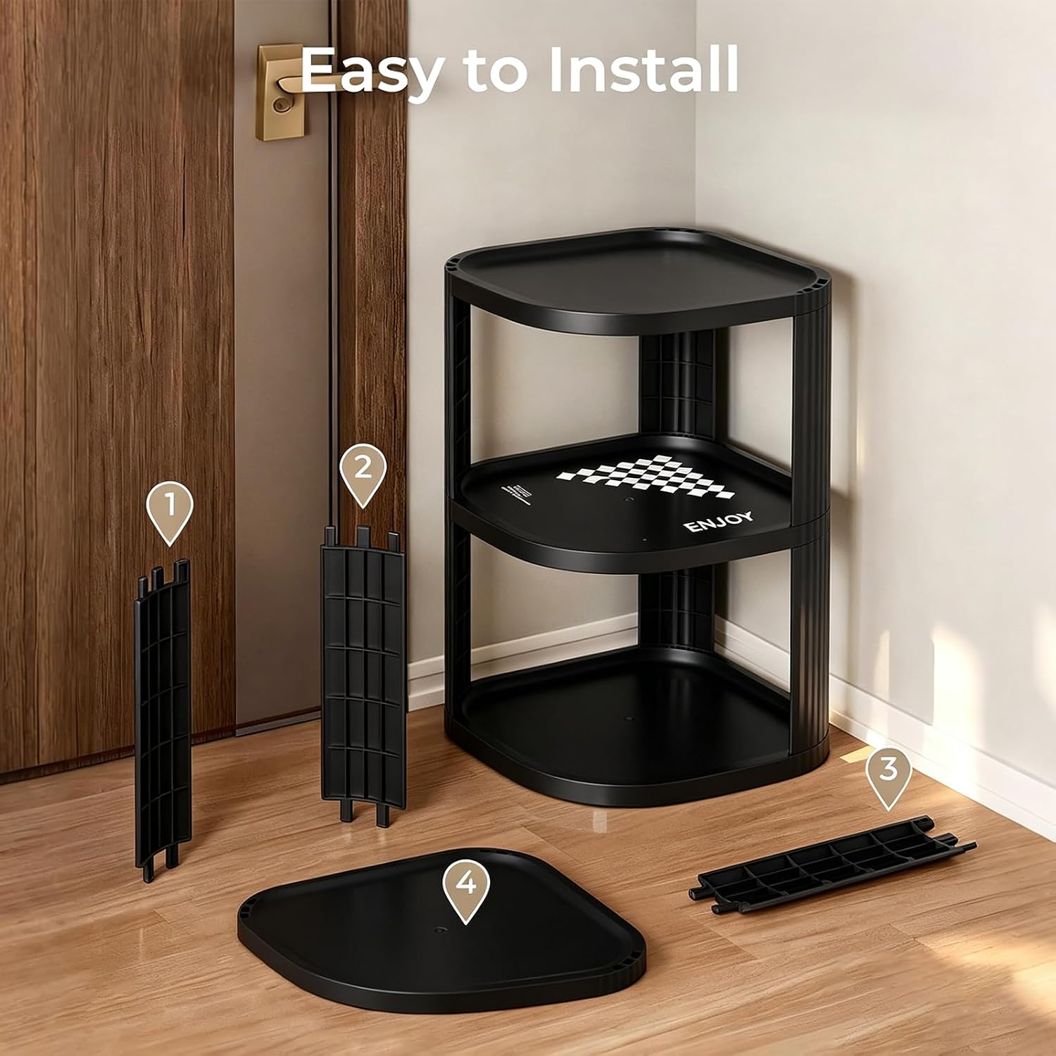Aldernest 6 Tier Vertical Shoe Rack, Tall Freestanding Corner Shoe Organizer, 2.5 pounds, White