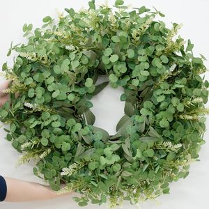 Aldernest 26" Large Eucalyptus Wreath for Front Door Spring Summer Greenery All Season Green Year Round Artificial Eucalyptus Leaves Wreath for Porch