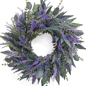 Brackenly 26 Inch Lavender Eucalyptus Wreaths for Front Door, Spring Summer Wreath, 0.95 kg, Purple