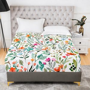 Aldernest Queen Floral Fitted Sheet, 16" Deep Pocket, Soft Microfiber, 1-Piece
