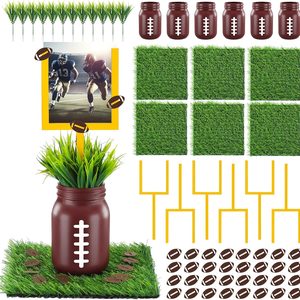 Ashenby 6 Sets 66 Pcs Football Centerpieces for Table, Goal Post Decor, 4.55 pounds