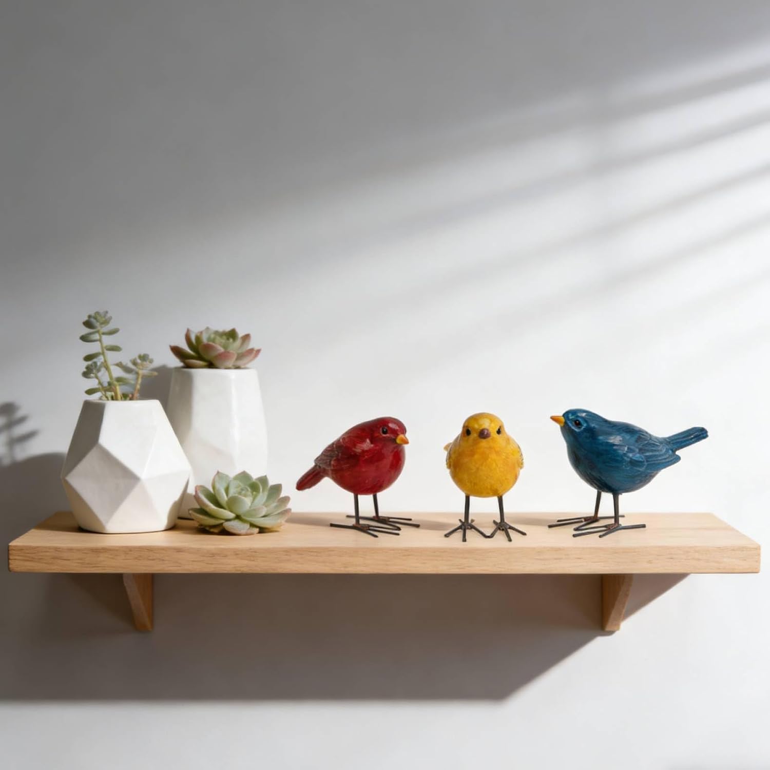 VelloHome Bird Figurines Home Decor - 3 Pcs Small Resin Animal Statues