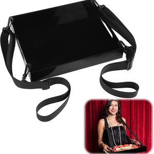 Aldernest 1 Pack Halloween Snack Trays with Straps, 13 x 11 x 2, Acrylic, Black