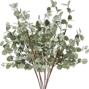 Ashenby 6 Pcs 30" Artificial Eucalyptus Branches for Vase, Green, 11.52 ounces