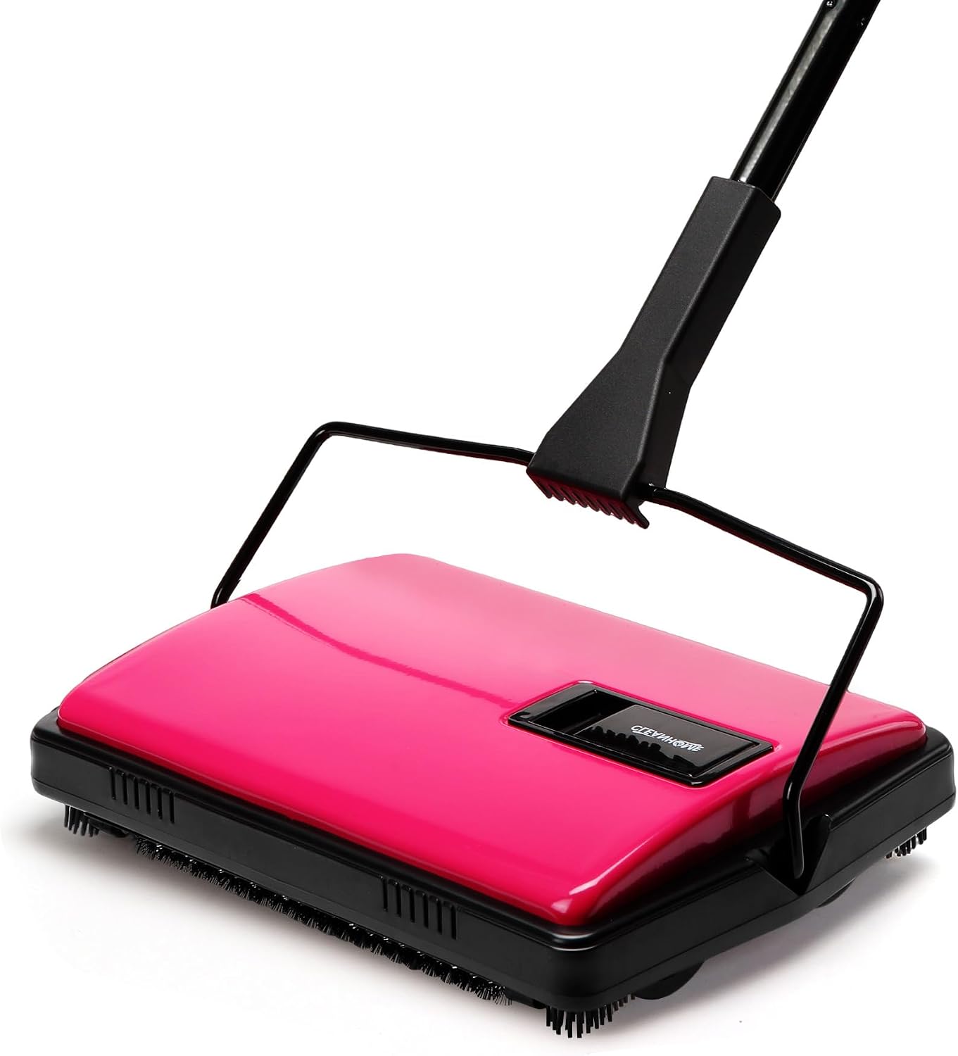 Fernhollow Manual Carpet Sweeper with Extra Roller, Non-Electric Pet Hair Remover, 3 pounds, Rose Red