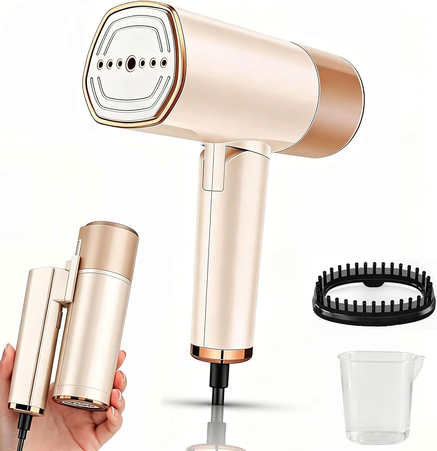 Ashenby Portable Travel Steamer, Fast 15s Heat-up Steamer for Clothes, 120V Only, White