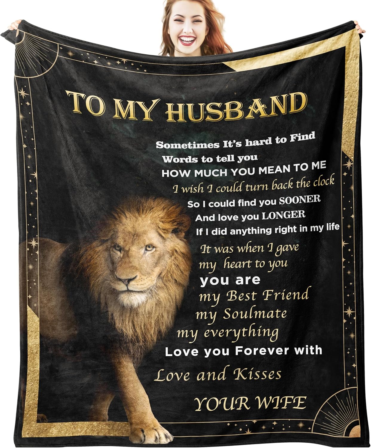 Barleyfield Gifts for Husband Birthday Gift for Husband from Wife, 1.4 pounds, 50"x60", Black-gifts for Husband