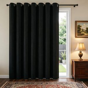 Aldernest Blackout Room Divider Curtains 84 Inches Long Extra Wide Room Darkening Black Out Privacy Sliding Door Curtains Drapes for Living Room