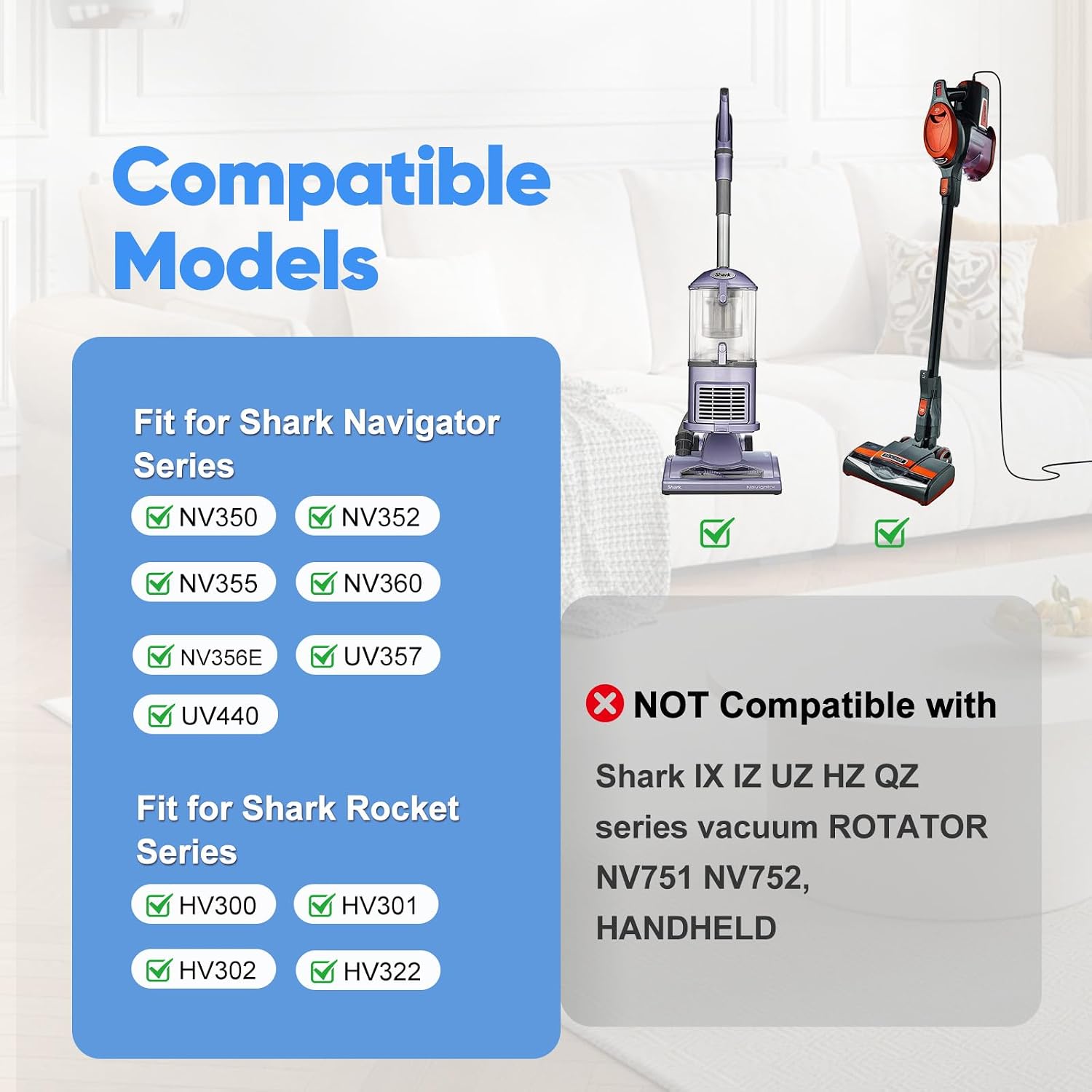 DomiCasa 1/4" Vacuum Attachments Set Fit for Shark Navigator Lift-Away&Rocket 7Pcs, 1 1/4 inches (32mm), Black