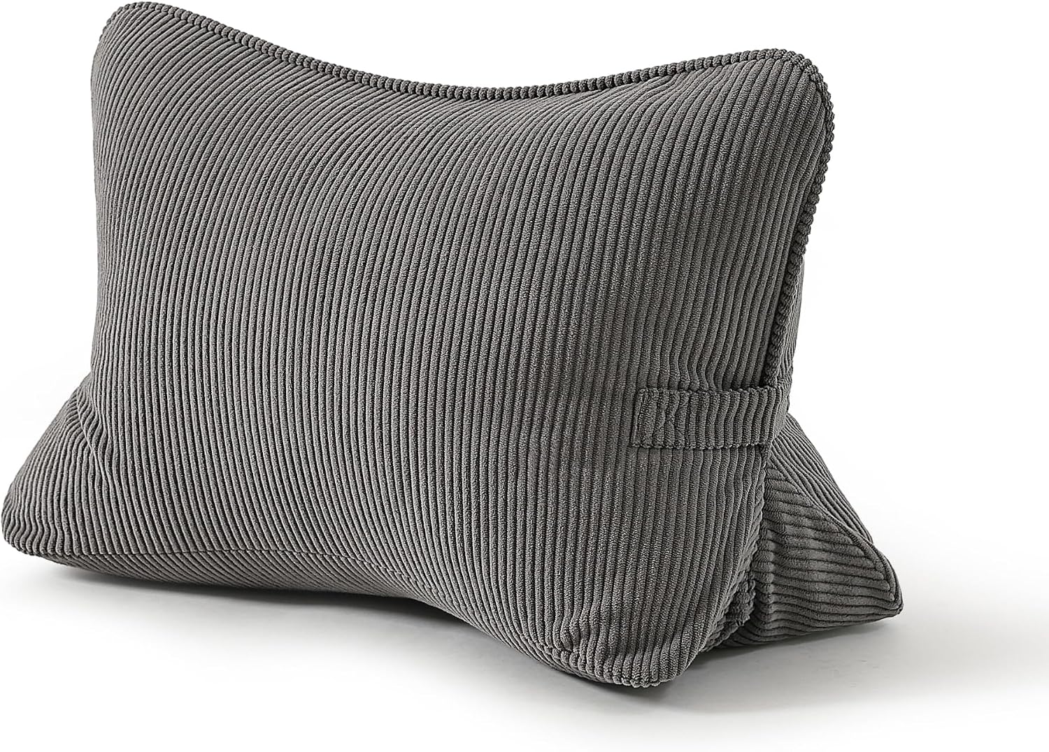 Aldernest Corduroy Lumbar Support Back Pillow for Sitting Up & Reading, 2.8 pounds, Standard, Dark Grey