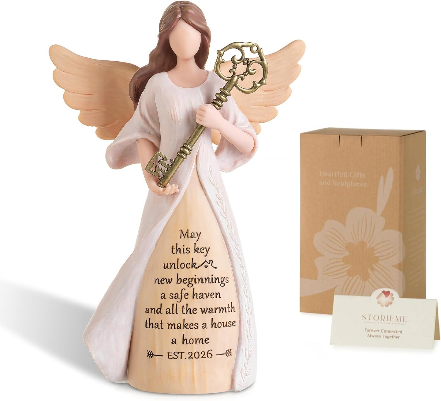 Ashenby Housewarming Angel Figurine, House Warming Gifts New Home, 0.51 kg, White