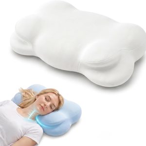 Aldernest Cloud Align Memory Foam Pillow, 26.38x14.57x3.94 in Size, Medium, White