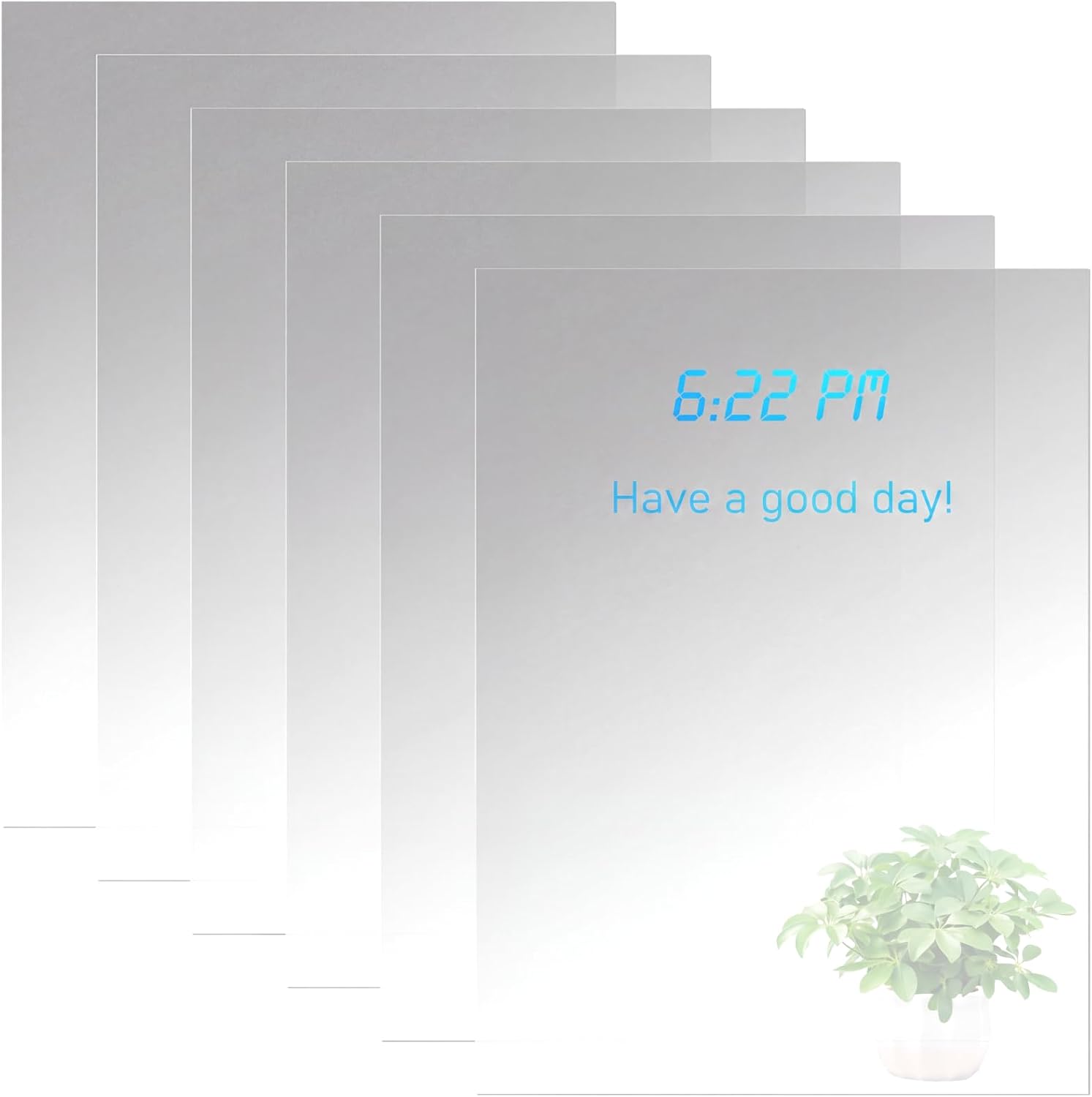 Aldernest 6 Packs Two Way Mirror 12" x 16" x 0.04" Acrylic Infinity See Through Mirror 30% Transparent