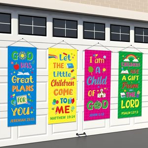 Ashenby 4 Pcs Church Banners for Sanctuary Wall Rainbow Cartoon, 7.36 ounces, colored