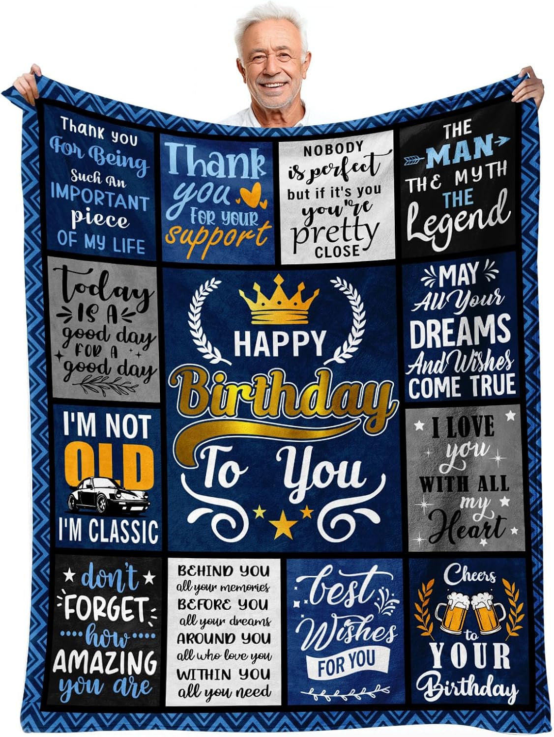 Ashenby Birthday Gifts for Men, Mens Gifts for Birthday, 50"X60"