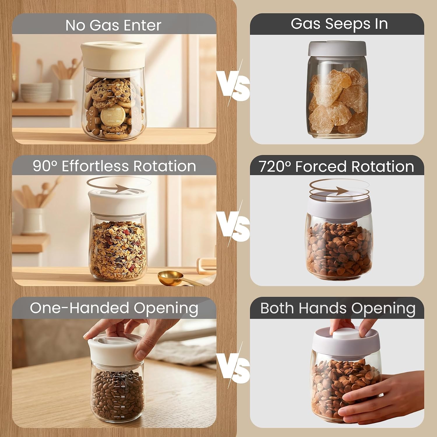 Aldernest Wide Mouth Overnight Oats Jar with Airtight Lids 27oz Yellow White 2Pcs, 27 OZ(800ml), Yellow + Beige