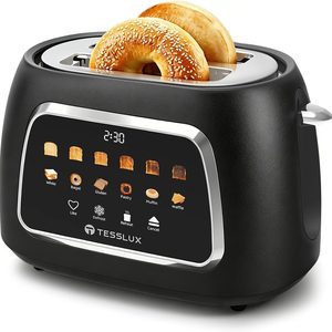 Aldernest Toaster 2 Slice, Touchscreen, 1.5" Wide Slot, Bagel, Black