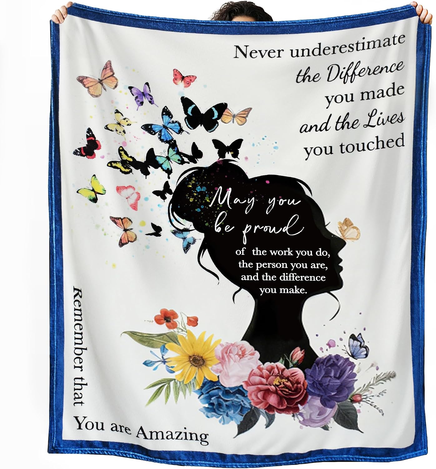 Barleyfield Gifts for Women, Inspirational Throw Blanket, Farewell Gifts for Coworker, 0.67 kg, Throw (50"x60"), Inspirational Girl