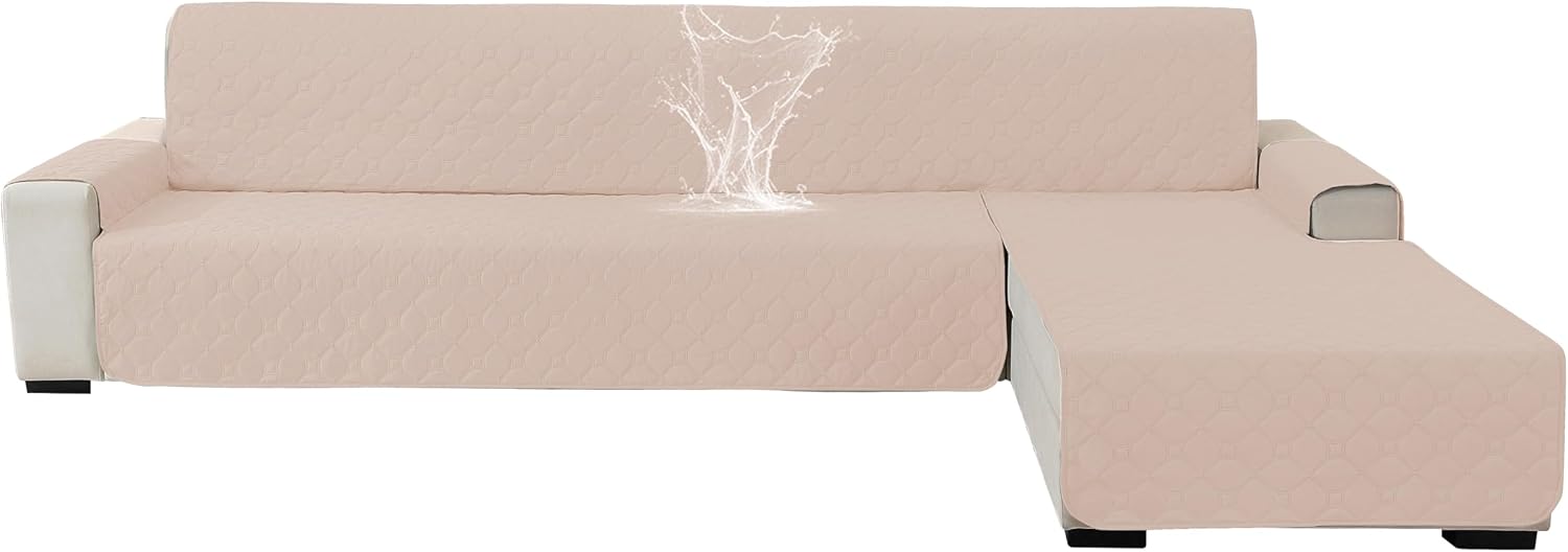 Aldernest Waterproof Sectional Couch Covers for Dogs, Beige