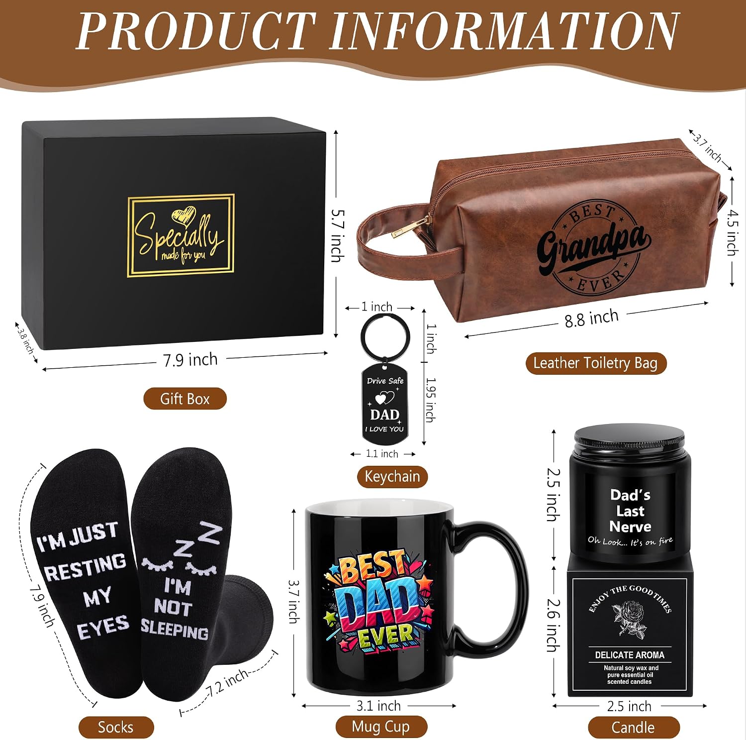 Aldernest Gift for Dad Father Best Dad Ever Gift Set Funny Ideas Gifts for Birthday, 4.54 g, Gifts for Dad