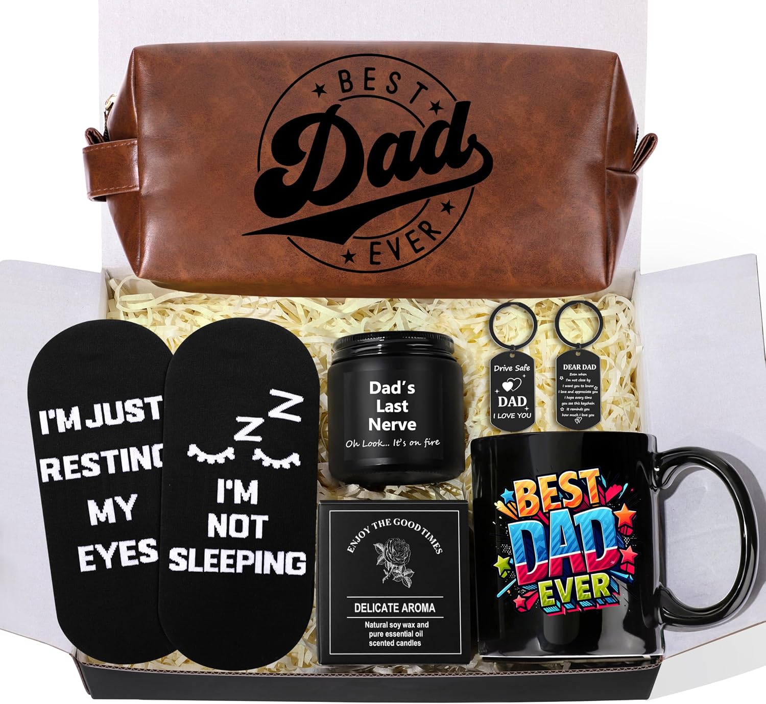 Aldernest Gift for Dad Father Best Dad Ever Gift Set Funny Ideas Gifts for Birthday, 4.54 g, Gifts for Dad