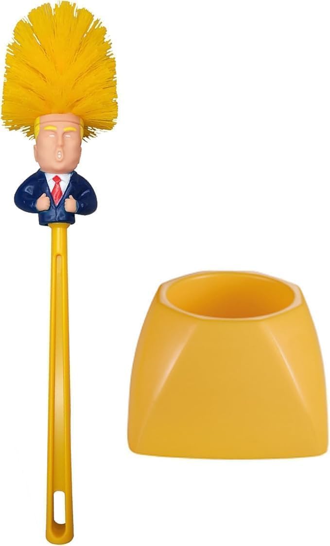 Aldernest Trump Toilet Brush with Holder, Make Toilet Clean Agin Trump Toilet Brush, 0.17 kg, Orange