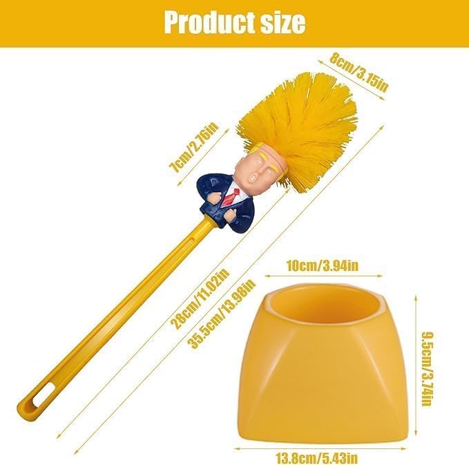 Aldernest Trump Toilet Brush with Holder, Make Toilet Clean Agin Trump Toilet Brush, 0.17 kg, Orange
