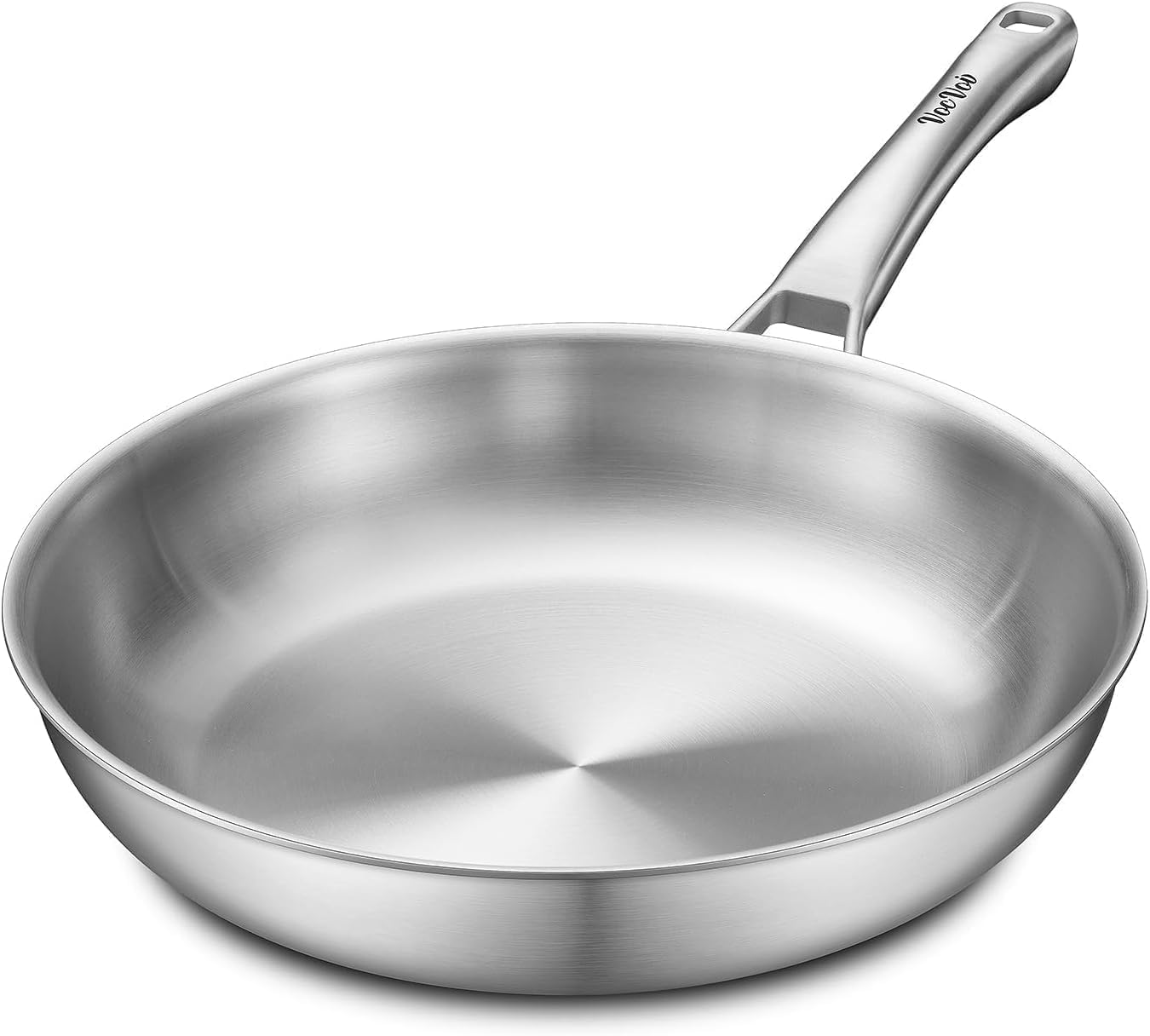 Ashenby Stainless Steel Skillet, PFOA & PTFE Free 12 Inch Tri-Ply Chef's Pan