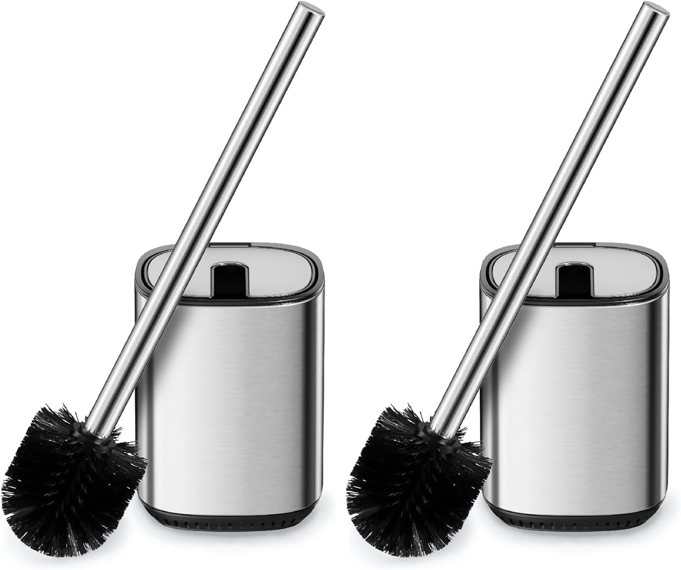 Aldernest Toilet Brush and Holder Set Toilet Bowl Brush Stainless Steel Automatic Open lid Toilet Bowl Cleaner Brush Set Toilet Scrubber Kit Toilet