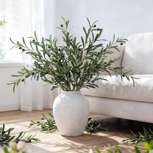 Aldernest 4 Pcs 40 Inch Artificial Olive Branches for Vase, 10.24 ounces, Green