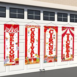 Ashenby 4 Pcs Carnival Circus Party Decorations Welcome Carnival Circus