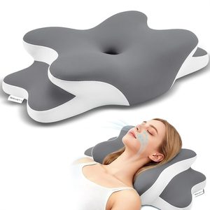 Aldernest Sleep Apnea Pillow with Neck Pain & Snoring Relief -Orthopedic Cervical Pillow, 3 pounds, Queen Size, Darkgrey