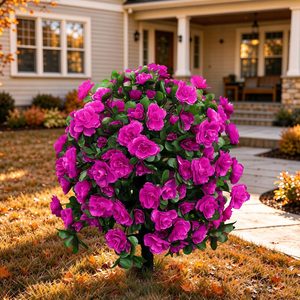 Ashenby Artificial Silk Azalea Flowers Topiary Ball with Ground Stake, Purple, 8.64 ounces