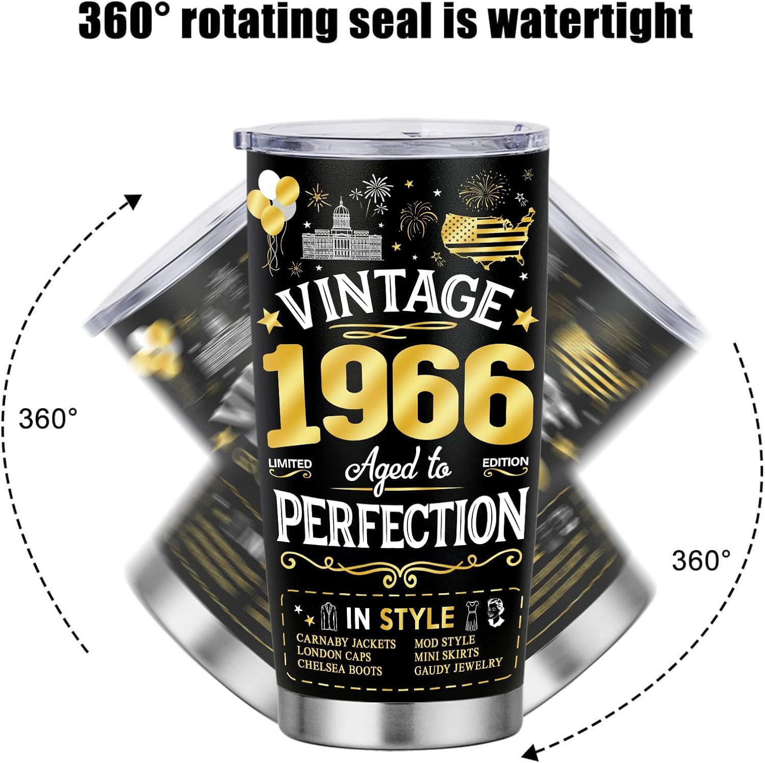 Ashenby 60th Birthday Gifts for Men Women - 1966 60th Birthday Decorations Gifts For Him Her - 60 Year Old Birthday Gift for Men Women Turning 60 Gift