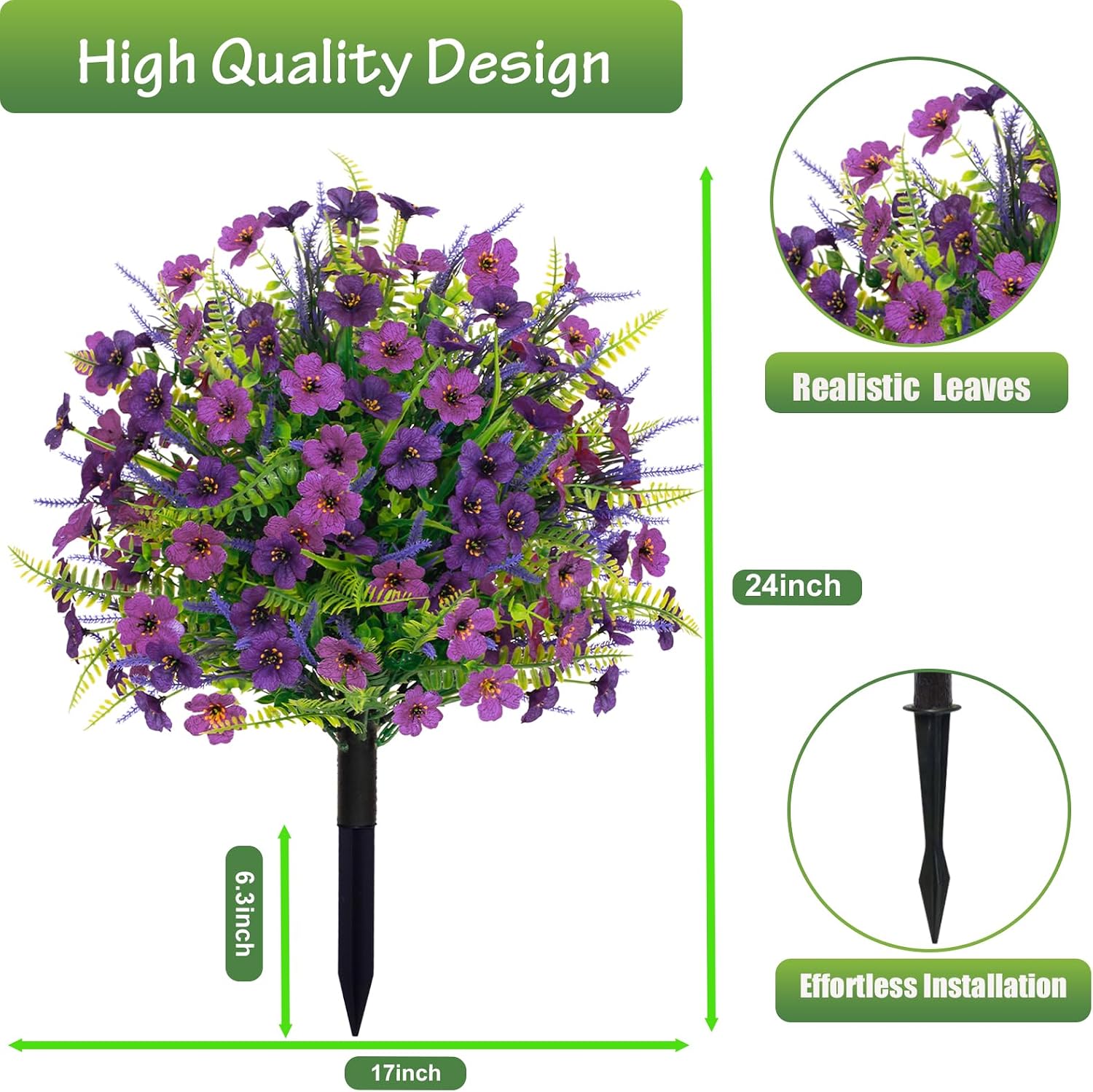 Barleyfield 2 Pack 24" Fall Artificial Mums Topiary Balls with Ground Stakes, 16 ounces