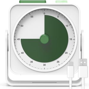 Aldernest Rechargeable Visual Timer 60-Minute for Classroom Countdown Stopwatch Timer, White